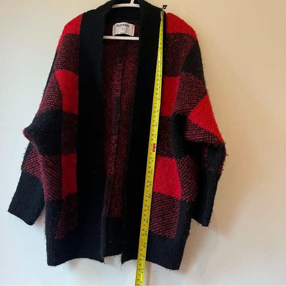 Old Navy Buffalo Plaid Open Cardigan XS-S Cozy Chunky Knit Fall Winter Layering - Picture 5 of 7